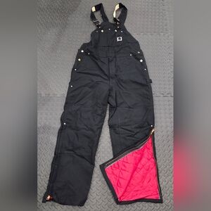 NWOT 44x32 Carhartt R02Black Quilt Lined Duck Bibs